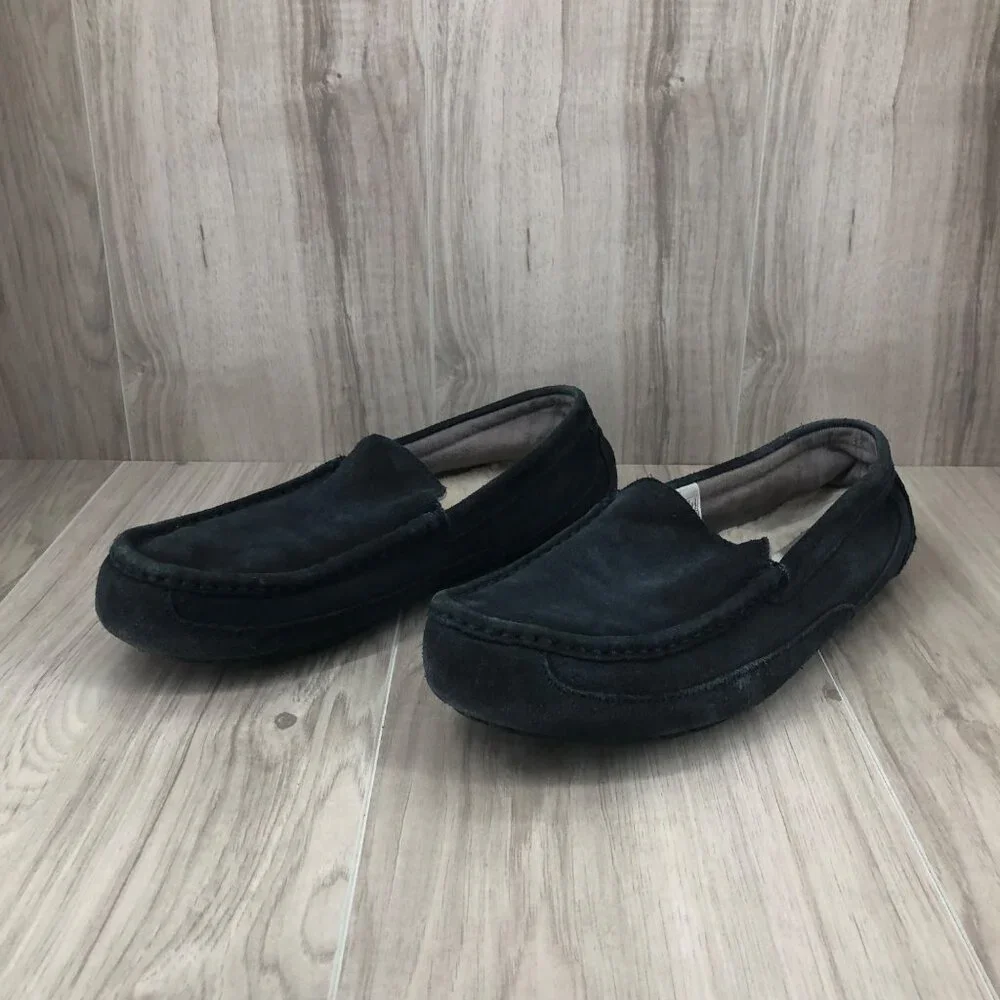 Ugg Slippers Mens 10 Alder Blue Suede Slip On Shoes